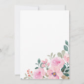 ピンクエレガントのフローラの葉イスラム教結婚教徒 招待状 (裏面)