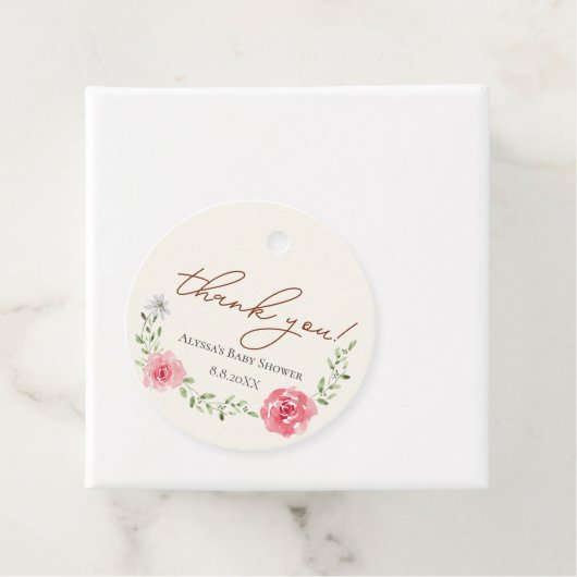 ピンクエレガントのフローラの赤んカスタムだ感謝していシャワーユー フェイバータグ (インサイチュ)