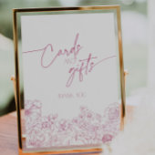 ピンクエレガントのフローラの陳腐なカードとギフト 台座サイン