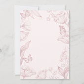ピンクエレガントのフローラは私の花嫁のメイドになるよ 招待状 (裏面)