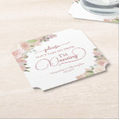 ピンクエレガントのフローラは飲み物を飲み結婚ない ペーパーコースター (アングル)