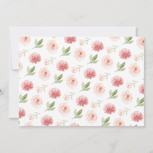 ピンクエレガントのフローラアドバイスとウィッシュズカード 招待状 (裏面)