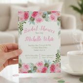 ピンクエレガントのフローラウォーターカラーボーダー