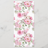 ピンクエレガントのフローラウォーター結婚カラーのメニューカード (裏面)