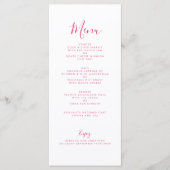 ピンクエレガントのフローラウォーター結婚カラーのメニューカード (正面)