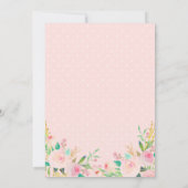 ピンクエレガントのフローラガールエレファントベビーシャワー 招待状 (裏面)