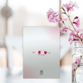 ピンクエレガントのフローラスクリプ賛美ト ノートカード