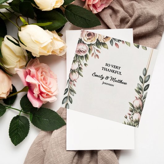 ピンクエレガントのフローラデザイナサンキューカード サンキューカード