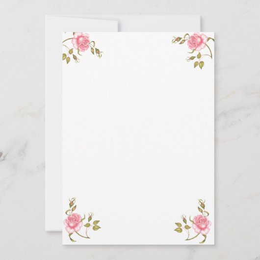 ピンクエレガントのフローラバチェロレッテ 招待状 (裏面)