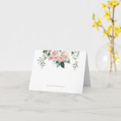 ピンクエレガントのフローラパーソナライズされた注記 カード (黄色い花)