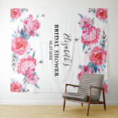 ピンクエレガントのフローラブライダルシャワー写真の背景 タペストリー (インサイチュ(横))