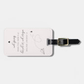 ピンクエレガントのフローラブライダルシャワー ラゲッジタグ (正面横)