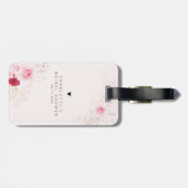 ピンクエレガントのフローラブライダルシャワー ラゲッジタグ (裏面横)