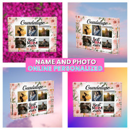 ピンクエレガントのフローラモダン記念 フォトブロック