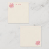 ピンクエレガントのフローラモノグラムのノートカード ノートカード (正面/裏面)