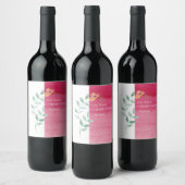 ピンクエレガントのフローラワインラベル ワインラベル (ボトル)