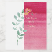 ピンクエレガントのフローラワインラベル ワインラベル (シングルラベル)