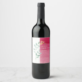 ピンクエレガントのフローラワインラベル ワインラベル