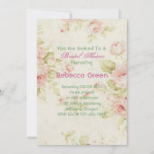 ピンクエレガントのフローラヴィンテージシューズブライダルシャワー 招待状 (裏面)