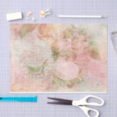 ピンクエレガントのフローラヴィンテージ 薄葉紙 (クラフト)