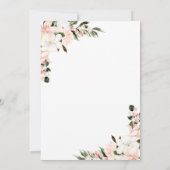 ピンクエレガントのフローラ婚約パーティ写真 招待状 (裏面)