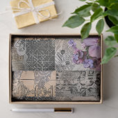 ピンクエレガントのフローラ抽象芸術コラージュ分離 薄葉紙 (ギフト)