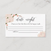 ピンクエレガントのフローラ日付の夜アイディア。日付jar エンクロージャーカード (正面)