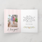 ピンクエレガントのフローラ母の日フォイルグリーティングカー 箔シーズンカード (内側レイダウン)
