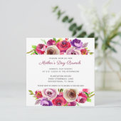 ピンクエレガントのフローラ水色マザーズデイブランチ 招待状 (スタンド正面)