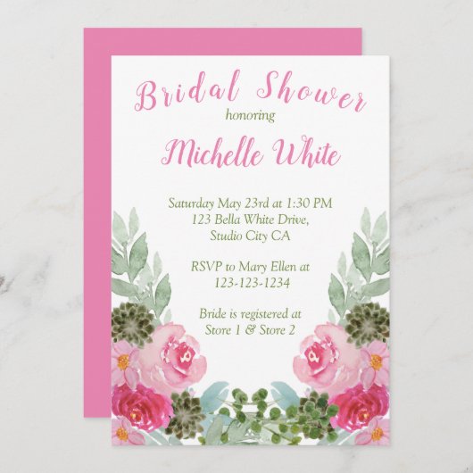 ピンクエレガントのフローラ水色 (正面/裏面)