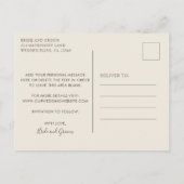 ピンクエレガントのフローラ結婚式の日付を保存 案内ポストカード (裏面)