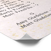 ピンクエレガントのフローラ結婚金ゴールドの座席表 ポスター (角)