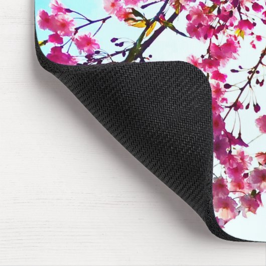 ピンクエレガントのフローラ花さくらんぼ マウスパッド (コーナー)