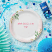 ピンクエレガントのフローラ赤ちゃんシャワーとバラと金ゴールド ペーパープレート (パーティー)