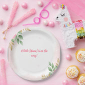 ピンクエレガントのフローラ赤ちゃんシャワーとバラと金ゴールド ペーパープレート (パーティー)