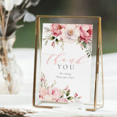 ピンクエレガントのフローラ赤ちゃんシャワーの好意のサイン