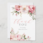 ピンクエレガントのフローラ赤ちゃんシャワーの好意のサイン (正面)