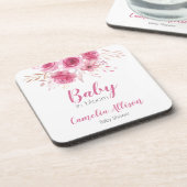 ピンクエレガントのフローラ赤ちゃんシャワー コースター (左側)