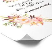 ピンクエレガントのフローラ金ゴールドOHスナップインスタグラム記号 ポスター (角)