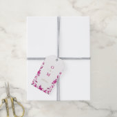 ピンクエレガントのフローラChinoiserieのモノグラ結婚ム ギフトタグ (より糸付き)