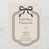 ピンクエレガントのブライダルシャワー 招待状 (正面/裏面)