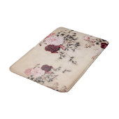 ピンクエレガントのブルゴーニュ色のヴィンテージフローラ バスマット (アングル)