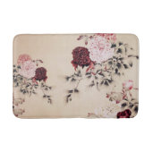 ピンクエレガントのブルゴーニュ色のヴィンテージフローラ バスマット (正面)