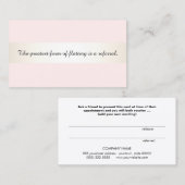 ピンクエレガントのヘアサロンとスパのお客様の紹介 紹介カード (正面/裏面)