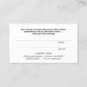 ピンクエレガントのヘアサロンとスパのお客様の紹介 紹介カード (裏面)