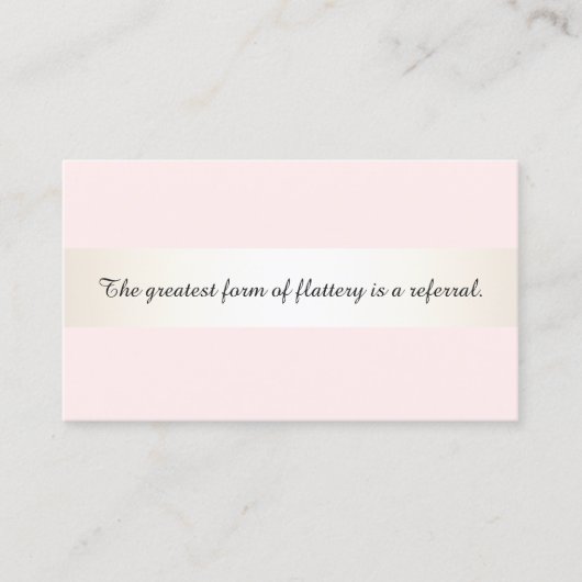 ピンクエレガントのヘアサロンとスパのお客様の紹介 紹介カード (正面)