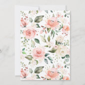 ピンクエレガントのベビーの開花スクリプト女の子ベビーシャワー 招待状 (裏面)