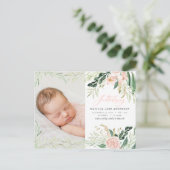 ピンクエレガントのベビー女子の写真 案内ポストカード (スタンド正面)