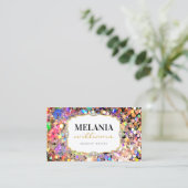 ピンクエレガントのホログラフィックグリッターメイクアップアーティスト 名刺 (スタンド正面)