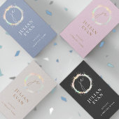 ピンクエレガントのホログラフィックスクリプト美しい 名刺